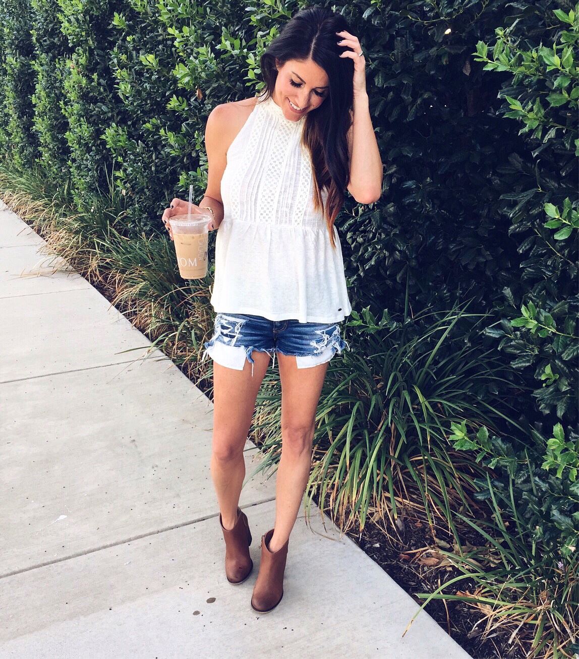 NSale: the final days, denim shorts, white top, booties