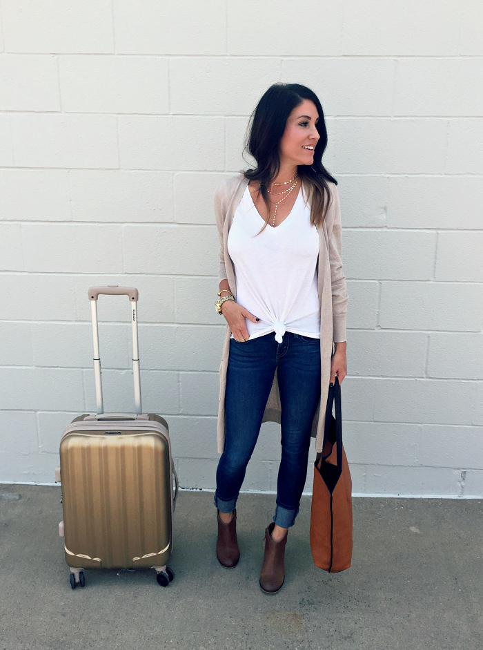 Travel Style with Nordstrom, jeans, booties, cardigan 