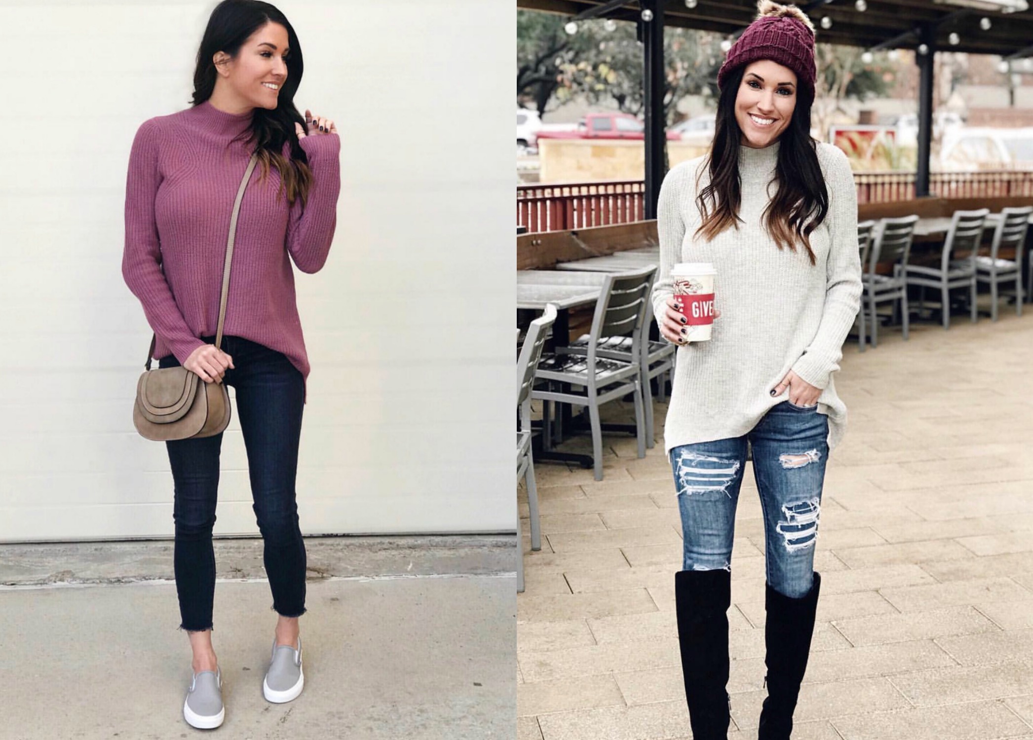 Mock Neck Sweater and Jeans, casual outfit