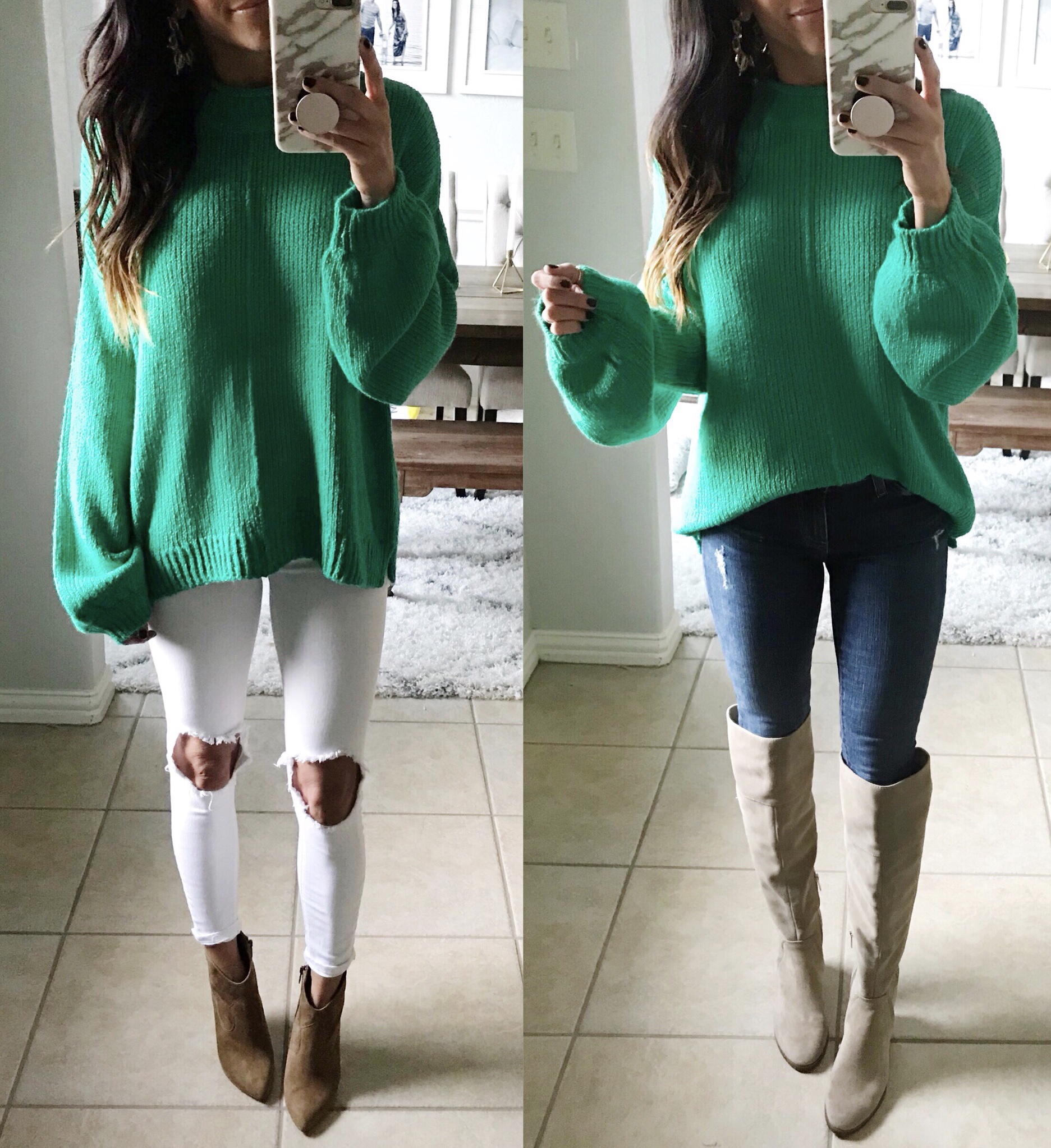 sweater and boots