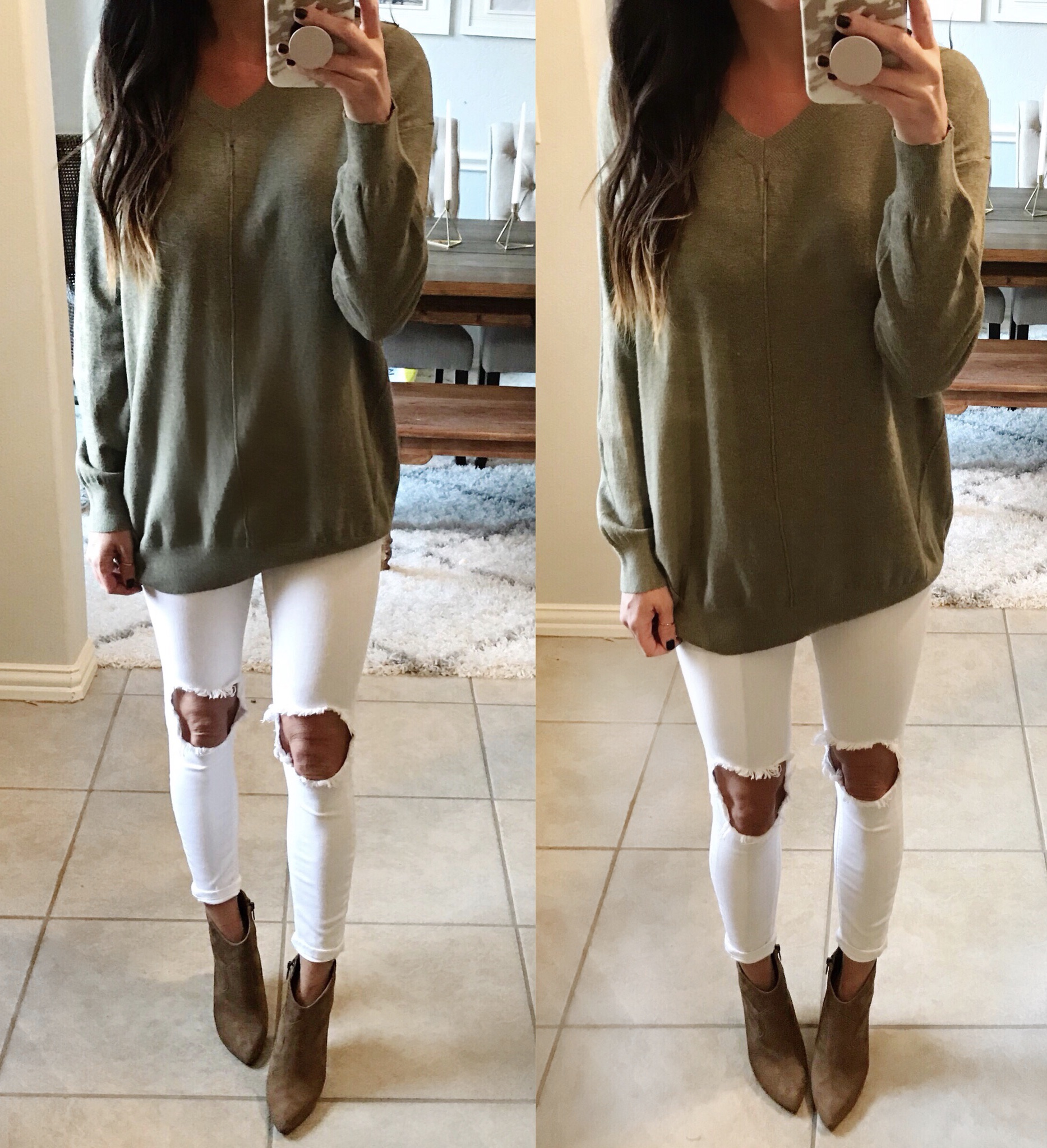 Jeans, sweater, booties