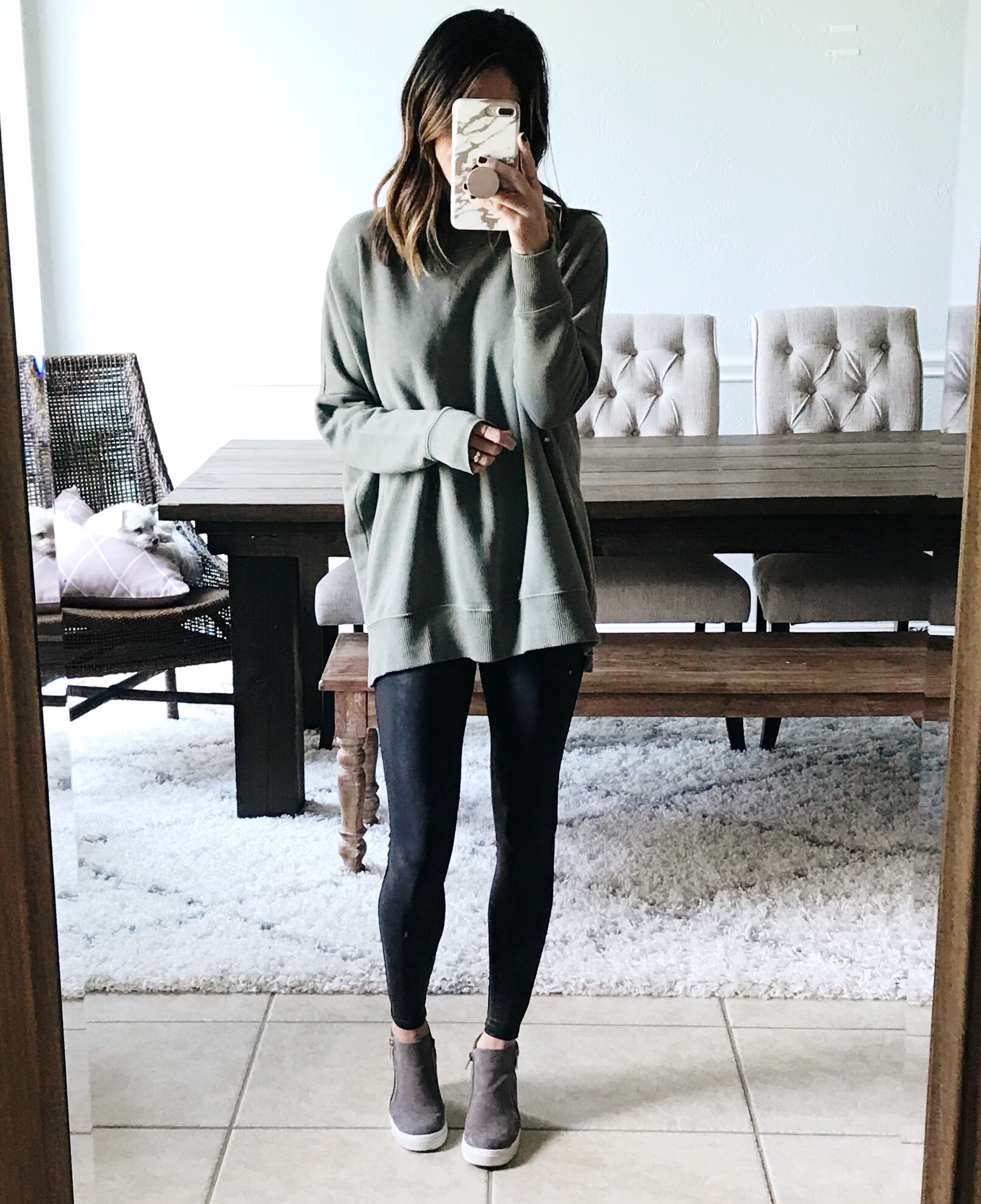 long sweater over leggings